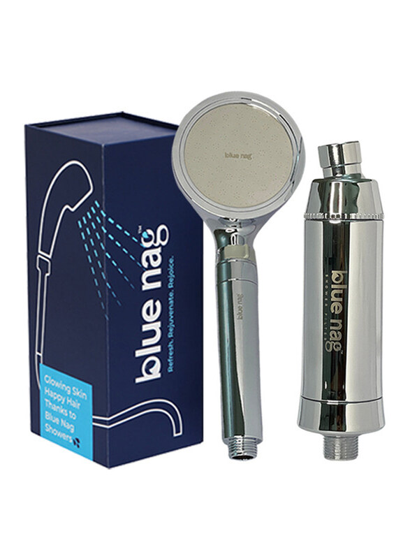 

Blue Nag Ultra Shower Filter Combo, Ultimate Water Purification Solution, Multi-Stage Filtration, Achieve Maximum Hair and Skin Health, Silver