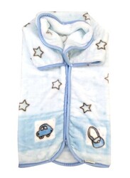 Mora Printed Baby Coat, 928, 80 x 90cm, Blue