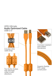 Ultimate Dj Gear 3-Meter High-speed Audio Optimized Cable USB 2.0 (A-B), USB 2.0 A-Male to B-Male Cable, U95003OR, Orange