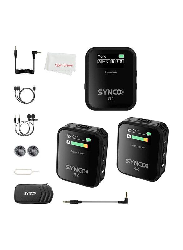 

Synco G2-A2 Lavalier Microphone 2.4G Lapel Microfone Lavalier Mic System, G2-A2, Black