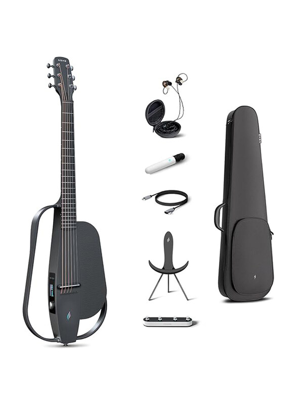 

Enya NEXG 2 Acoustic-Electric Guitar Carbon Fiber Travel Smart Audio Guitar with 50W Wireless Speaker Charging Stand & Gigbag, Black