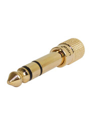 Ultimate Dj Gear Headphone Jack Adapter Plug, 3.5 mm Jack to 6.35 mm Jack, Gold