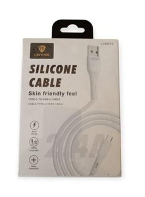

Lenyes Silicone fast charging cable 2.4A 1mtr