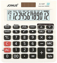 JOINUS JS 120T/12-Digit Display/BASIC CALCULATOR/Tax Calculations/112 STEP CHECKS