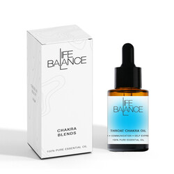 Life Balance Throat Chakra Healing Oil 15 ml Overcome Shyness, Relieve Throat Discomfort, & Enhance Verbal Clarity