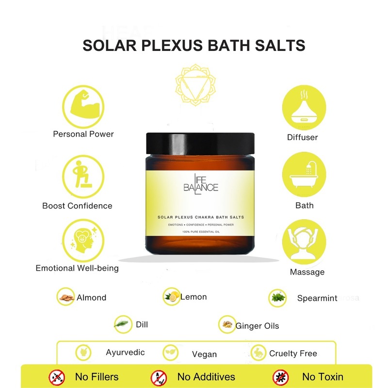 Life Balance Solar Plexus Chakra Bath Salts 250g Relieve Anxiety, Boost Energy, & Restore Inner Strength