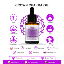 Life Balance Crown Chakra Oil 15 ml Enhance Meditation, Relieve Stress, & Boost Mental Clarity