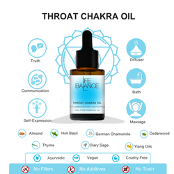 Life Balance Throat Chakra Healing Oil 15 ml Overcome Shyness, Relieve Throat Discomfort, & Enhance Verbal Clarity