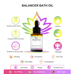 Life Balance Balancer Bath Oil 30ml Restore Inner Peace & Well-being Perfect for Stress Relief and Energy Rebalance