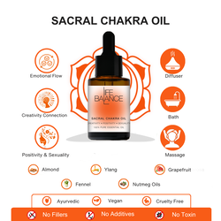 Life Balance Sacral Chakra Healing Oil 15 ml Relieve Stress, Boost Energy & Overcome Creative Blocks