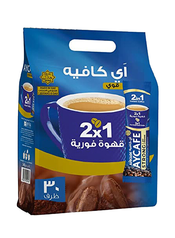 

AyCafe 2 in 1 Dark Roast Instant Coffee Pouch, 30 Sachet