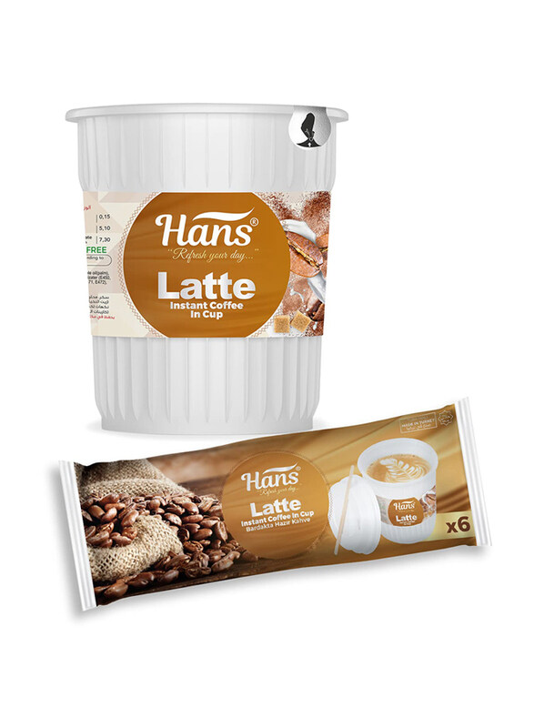 

Hans Latte Instant Coffee In Cup, 6 Cups Flow Pack