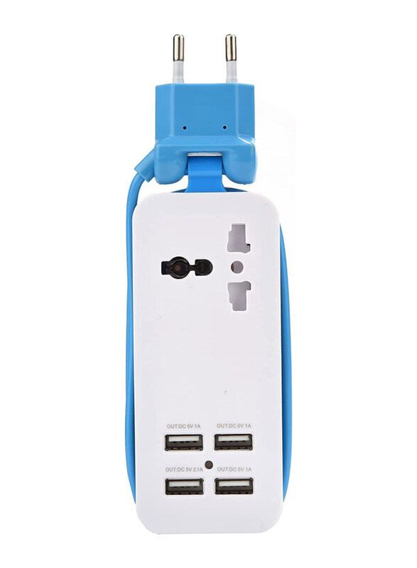 

Generic Home & Business Travel Power Extension Plug USB Extension Cord with Carry Case with Power Socket with 1.5 Meters USB C Extension Cord, White/Blue