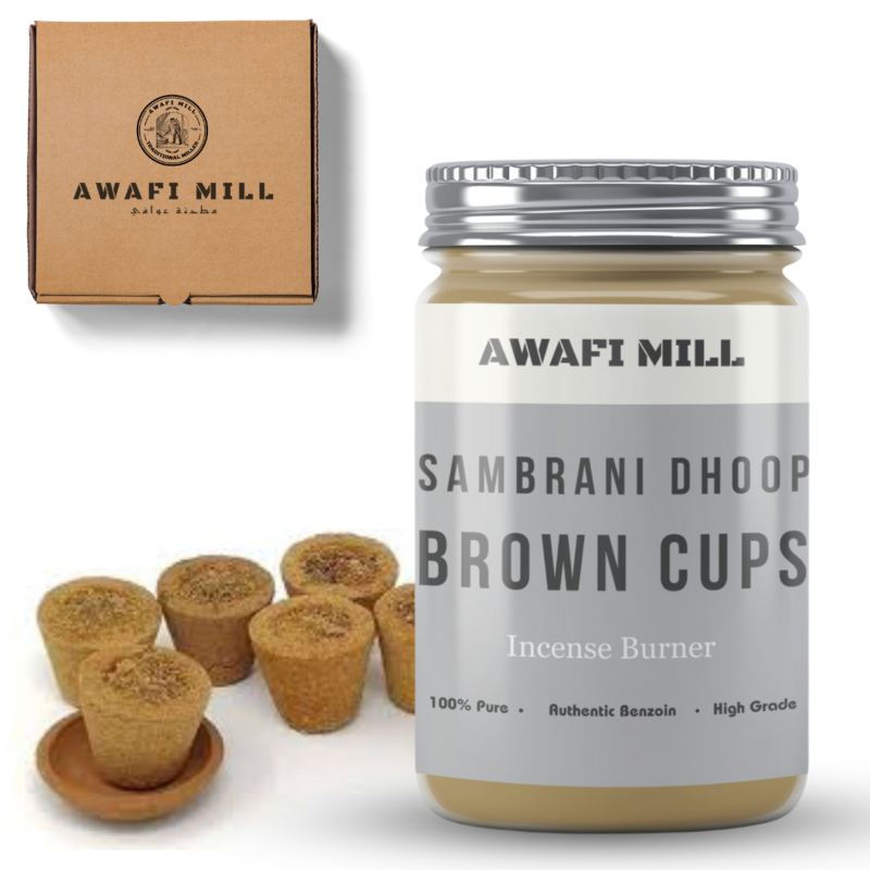 

Awafi Mill Sambrani Dhoop Cups Natural Aroma Devine Smoke (Fahisha) (Set Of (24) Cups)