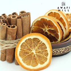 Awafi Mill 60 Pieces Dried Oranges & Cinnamon Potpourri  Winter Stovetop Potpourri - 100% Natural  - (Set Of 2 - (60 Pieces Each))