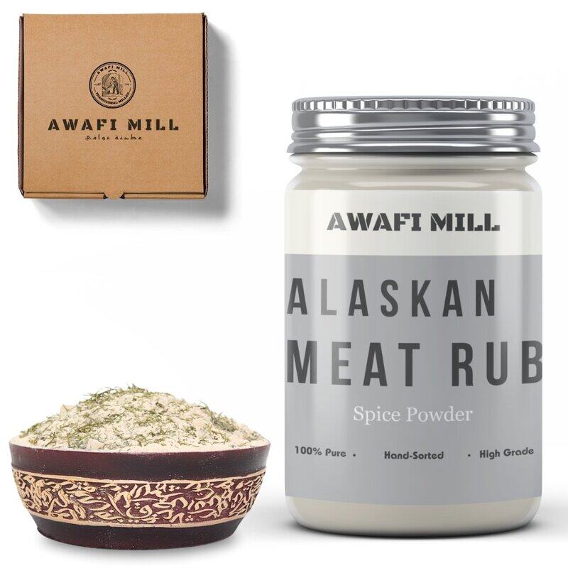 

AWAFI MILL ALASKAN Meat Rub - Premium Blend of Kosher Salt, Black Pepper & Garlic - Enhance Flavor for Cooking, Grilling, or Everyday Seasoning (Bottl