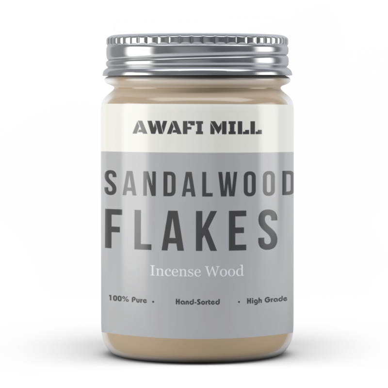 Awafi Mill Sandalwood Flakes - Premium Quality Aromatic Wood Fragments (Pack of 120 gram)