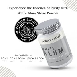 Awafi Mill White Alum Powder 100% Natural  Freshly Grinded (Pack Of (100 Gram) Powder)