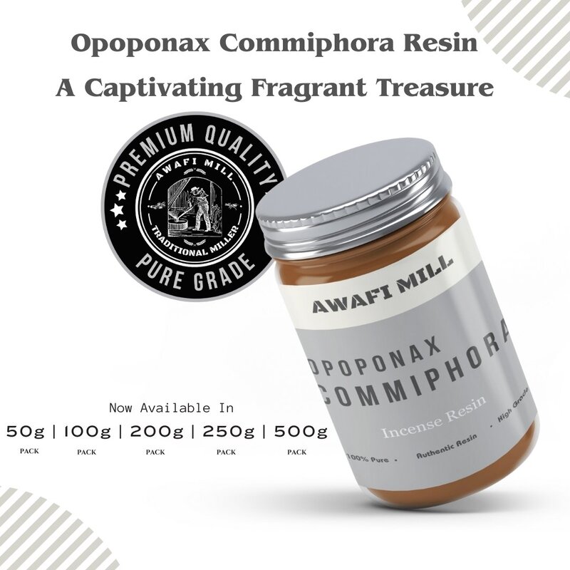 Awafi Mill Opoponax Resin Incense - Premium Handpicked Resin  High Grade Resin Incense (Bottle of 100 gram  3.5 Oz)