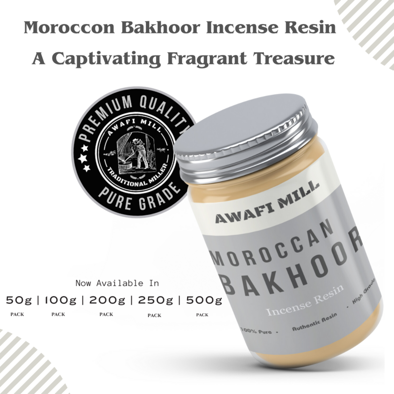 Awafi Mill Moroccan Bakhoor - HIgh Grade Resin  Aromatic Smoke for Exotic Fragrance Experience (Bottle of 100 gram  3.5 Oz)