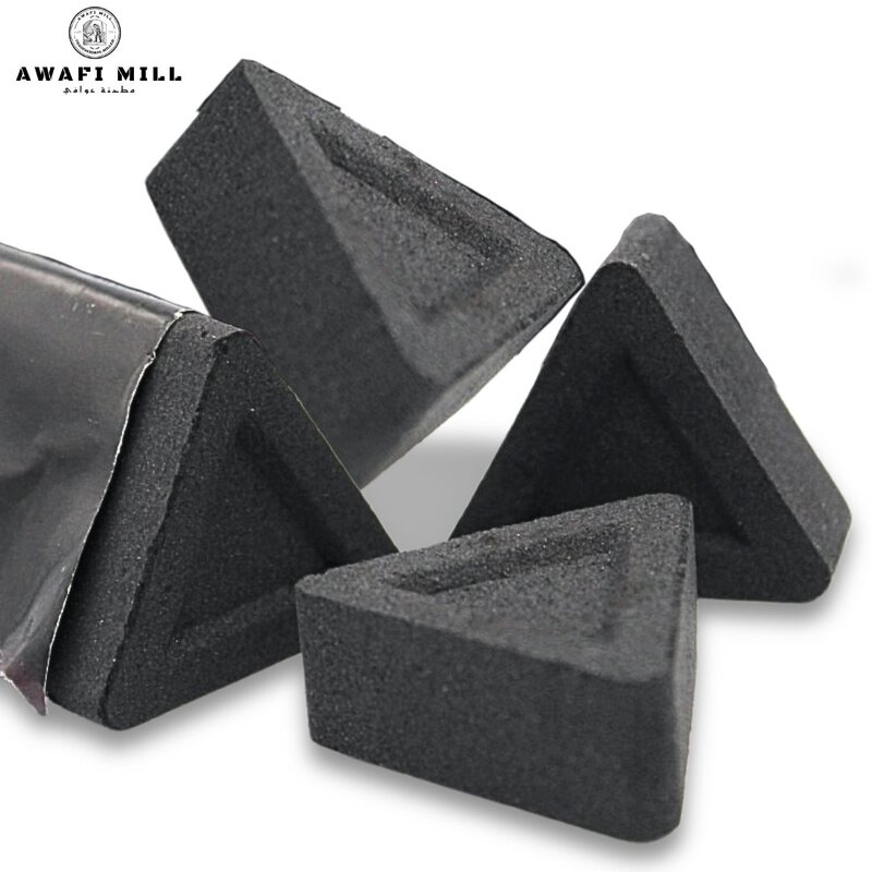 Awafi Mill Frankincense Luban Black Hojari Resin from Oman - Boswellia Sacra with Triangle Charcoal Tablet (Pack of 120 Gram Jute Bag with 20 Charcoal Piece)