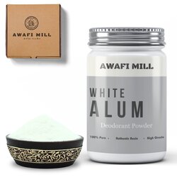 Awafi Mill White Alum Powder 100% Natural  Freshly Grinded (Pack Of (100 Gram) Powder)