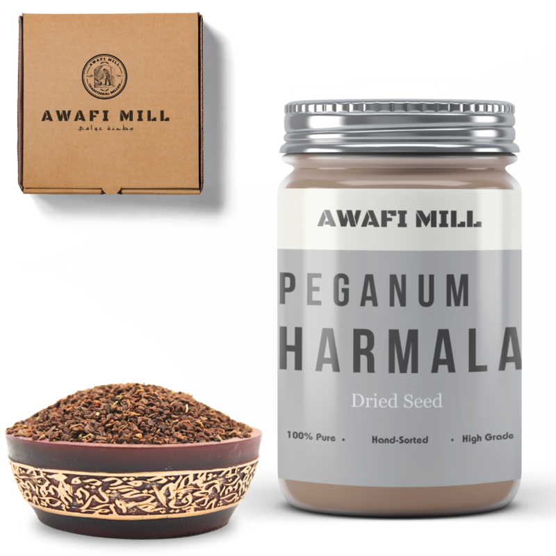 

AWAFI MILL Peganum Harmala Spand Seeds - Premium Quality - Traditional Aromatic Spice - Spiritual and Cultural Significance (Bottle of 100 gram / 3.5