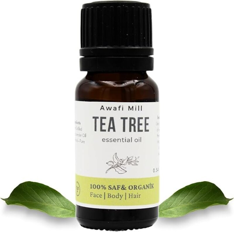 Pure Tea Tree Essential Oil - (10 Ml) Made In Turkey  Face  Body  Hair  Tea Tree Essential Oil for Skin Dry Scalp Foot Soak and Nail Cleaner (10 Ml)