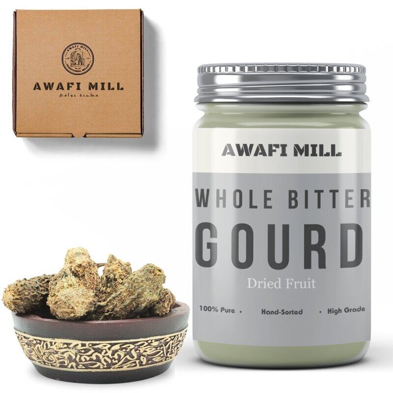 

AWAFI MILL Dried Whole Bitter Melon - Premium Quality - Bitter and Nutritious - Rich Source of Antioxidants - Versatile Culinary Ingredient (Bottle of