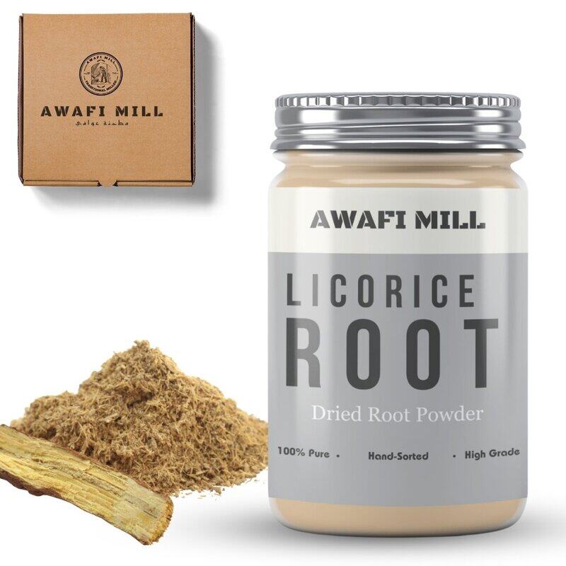 

Awafi Mill Mulethi Powder - Pure Licorice Root Powder for Authentic Flavors and Traditional Dishes