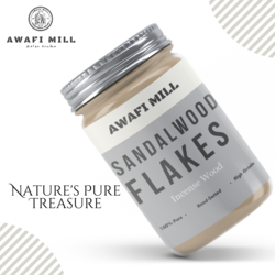 Awafi Mill Sandalwood Flakes - Premium Quality Aromatic Wood Fragments (Pack of 120 gram)