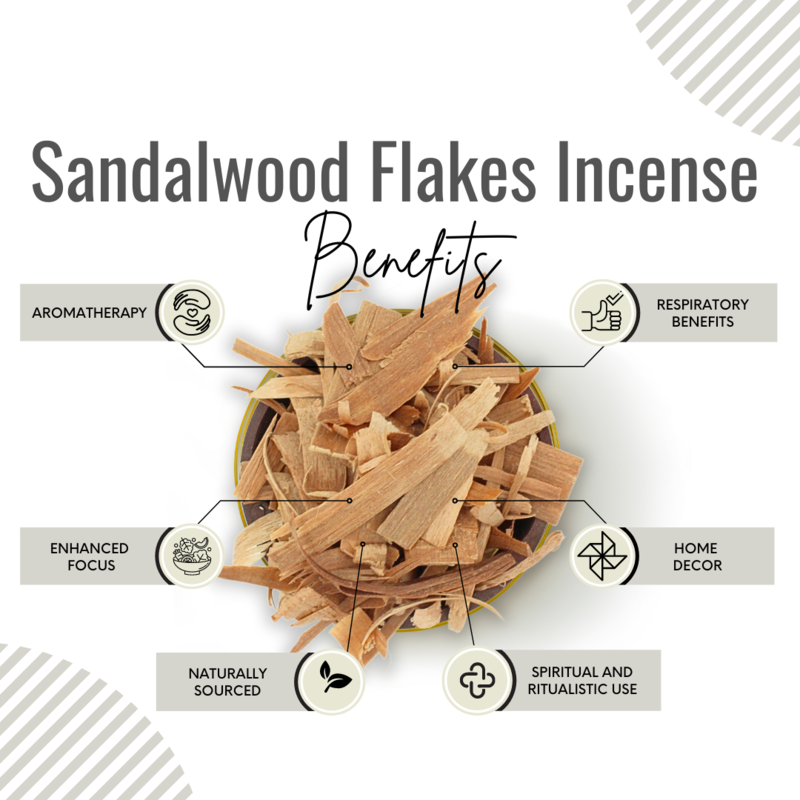 Awafi Mill Sandalwood Flakes - Premium Quality Aromatic Wood Fragments (Pack of 120 gram)