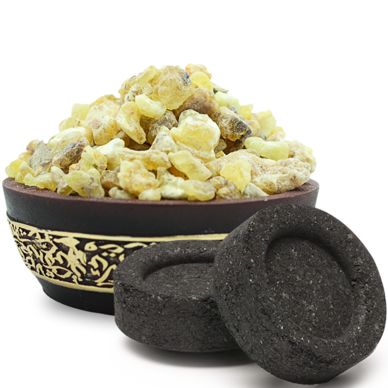 AWAFI MILL Frereana Frankincense Resin - Premium Boswellia Tree Resin with Charcoal Tablet (Pack of 120 Gram with 20 Charcoal Piece)