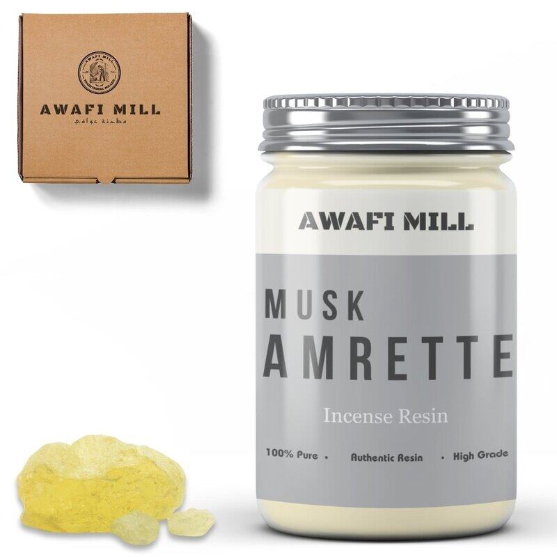 

Awafi Mill Musk Ambrette - Premium Natural Incense Resin (Bottle of 100 gram 3.5 Oz)