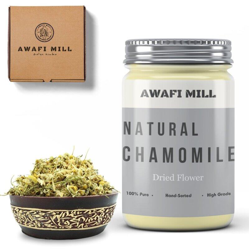 

AWAFI MILL Natural Dried Chamomile Flower - Premium Quality - Calming Herbal Tea Ingredient - Soothing Aromatherapy Herb - Imported from Trusted Sourc