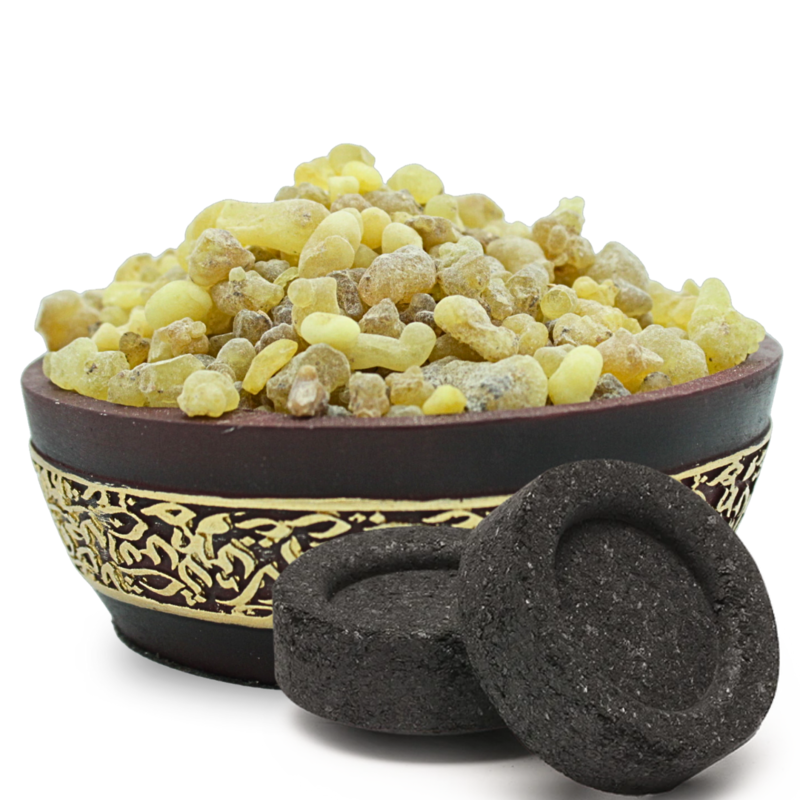 

AWAFI MILL Frankincense Indian Boswellia serrata with Charcoal Tablet - Premium Resin for Aromatic Rituals (Pack of 120 Gram with 20 Charcoal Piece)