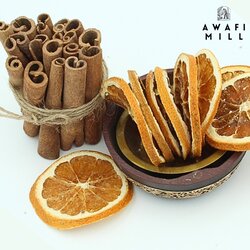 Awafi Mill 60 Pieces Dried Oranges & Cinnamon Potpourri  Winter Stovetop Potpourri - 100% Natural  - (Set Of 2 - (60 Pieces Each))