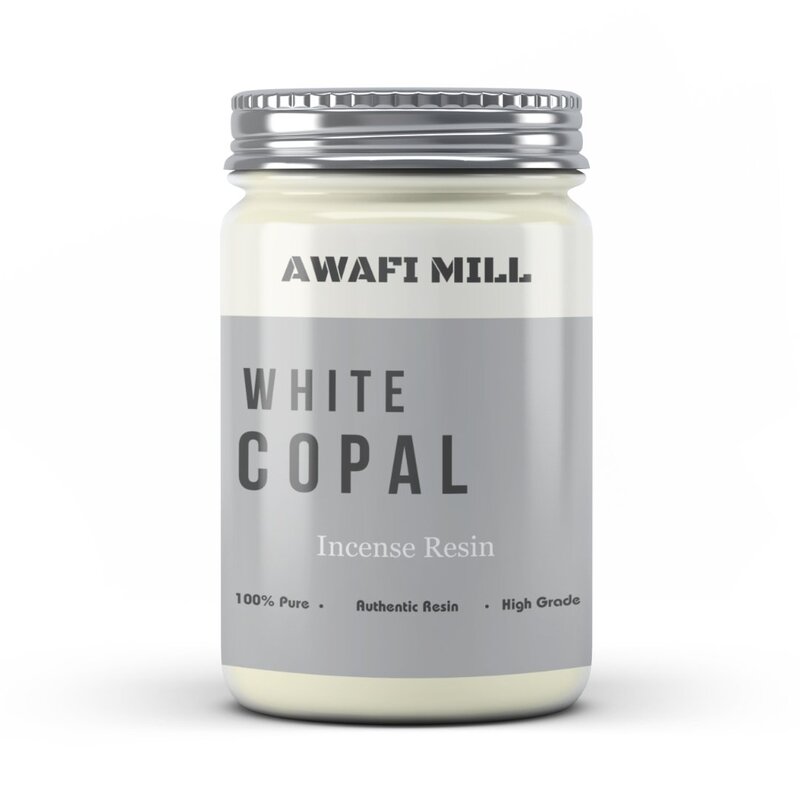 Awafi Mill White Copal Premium Incense Resin - Incense Ingredient  Pure Nature Resin (Bottle of 100 gram  3.5 Oz)