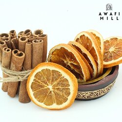 Awafi Mill 60 Pieces Dried Oranges & Cinnamon Potpourri  Winter Stovetop Potpourri - 100% Natural  - (Set Of 2 - (60 Pieces Each))