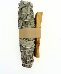 SAGE SMUDGE KIT - WHITE SAGE SMUDGE WITH PERUVIAN PALO SANTO STICK  STARTER PACK  AUTHENTIC PRODUCT