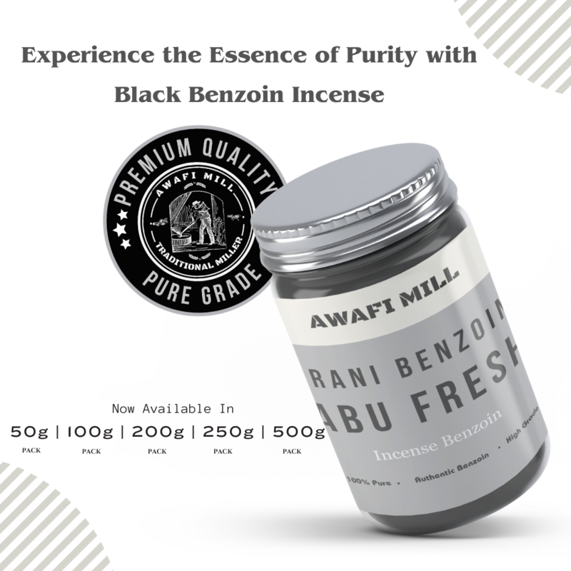 Awafi Mill Frankincense - 'Irani Benzoin Abu Fresh' Black Benzoin Incense Pal SambraniFresh & Long-Lasting Home Fragrance (Pack Of (3 Oz  90 Gram) Small Resins)