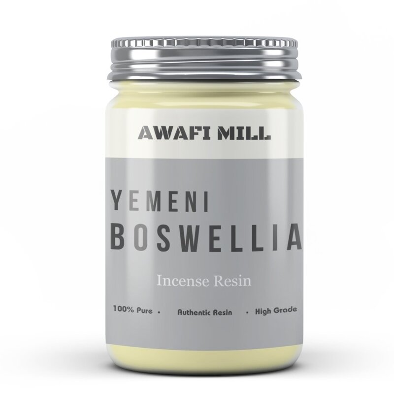 Awafi Mill Frankincense Royal Incense Resin - Boswellia Sacra from Yemen - Incense Ingredient  100% Pure Resin (Bottle of 100 gram  3.5 Oz)