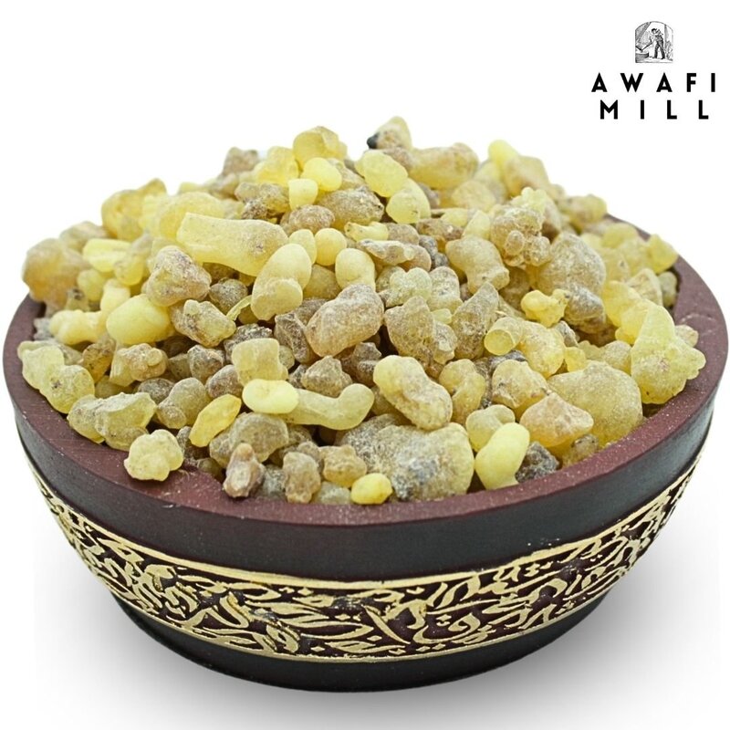 AWAFI MILL Frankincense Indian Boswellia serrata with Charcoal Tablet - Premium Resin for Aromatic Rituals (Pack of 120 Gram with 20 Charcoal Piece)