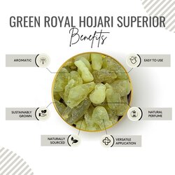 Awafi Mill Frankincense Green Royal Hojari Superior - Large Tears - Incense Ingredient - 100% Pure Resin (Bottle of 100 gram  3.5 Oz)