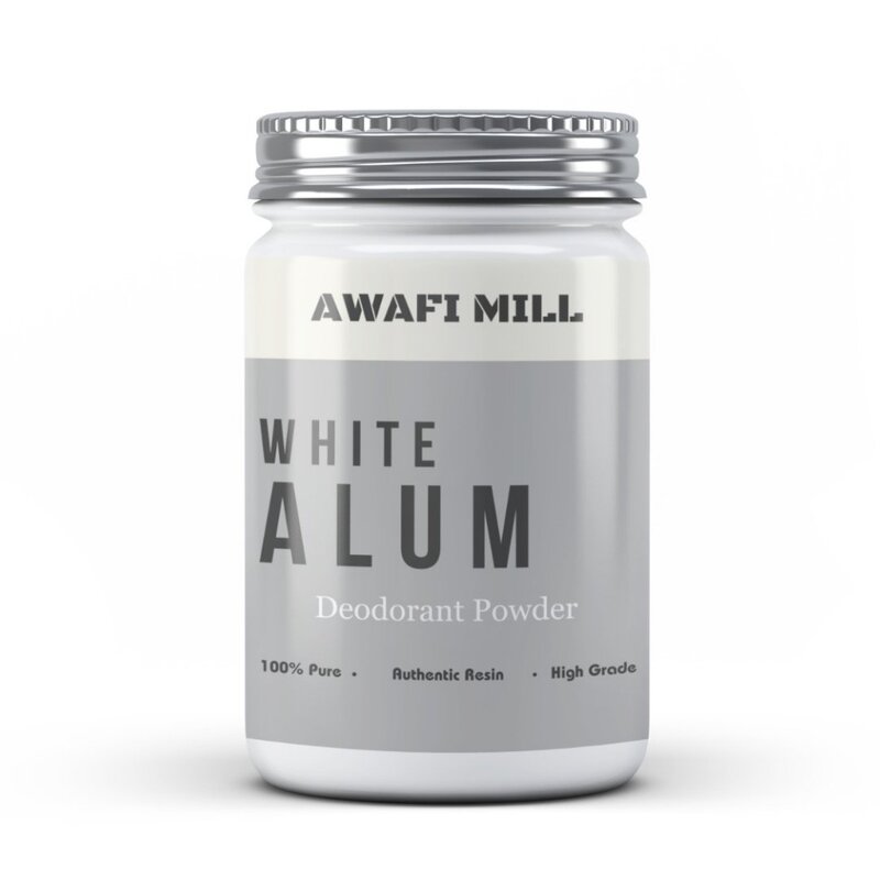 Awafi Mill White Alum Powder 100% Natural  Freshly Grinded (Pack Of (100 Gram) Powder)