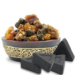 AWAFI MILL Opoponax Resin Incense - Premium Handpicked Resin with Triangle Charcoal Tablet (Pack of 120 Gram with 20 Charcoal Piece)