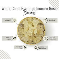 Awafi Mill White Copal Premium Incense Resin - Incense Ingredient  Pure Nature Resin (Bottle of 100 gram  3.5 Oz)