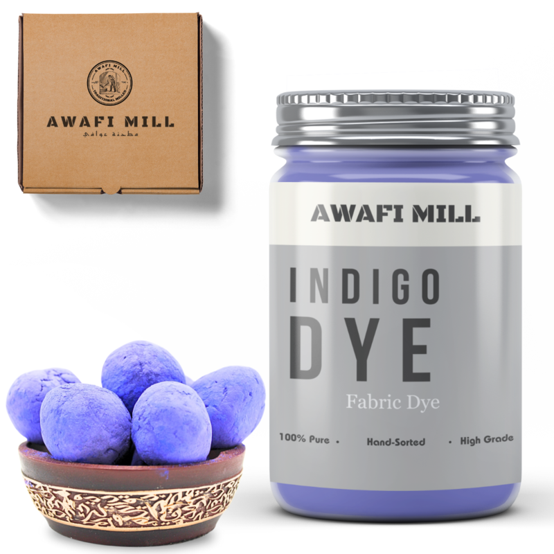 

AWAFI MILL Indigo Dye Kit - Create Your Own Shibori Bag, Macrame, Pillow, and More - 100% Natural Blue Dye Fabric - DIY Craft Kit (100, Grams)