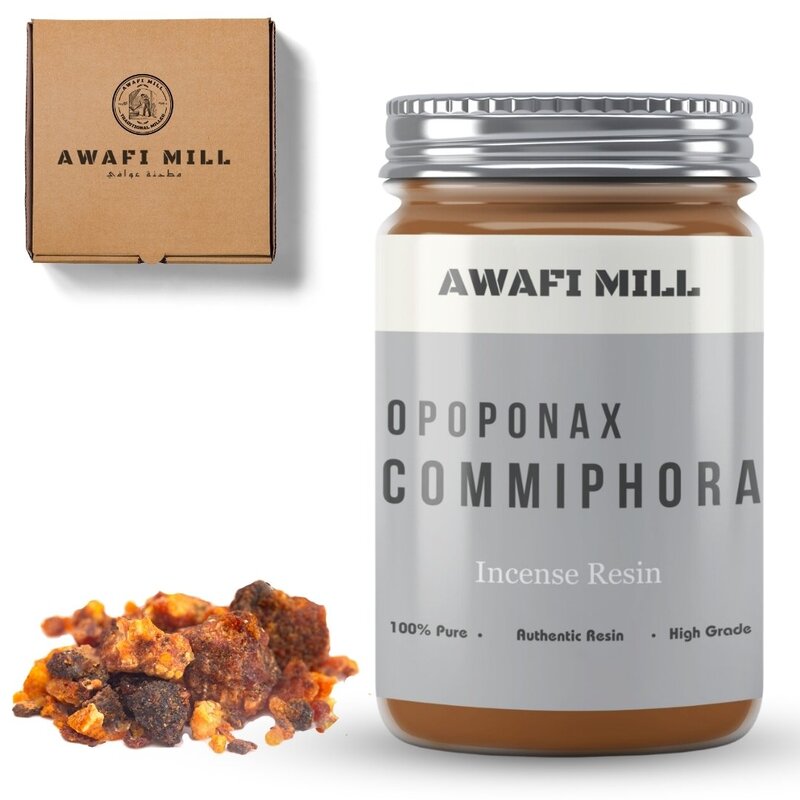 Awafi Mill Opoponax Resin Incense - Premium Handpicked Resin  High Grade Resin Incense (Bottle of 100 gram  3.5 Oz)