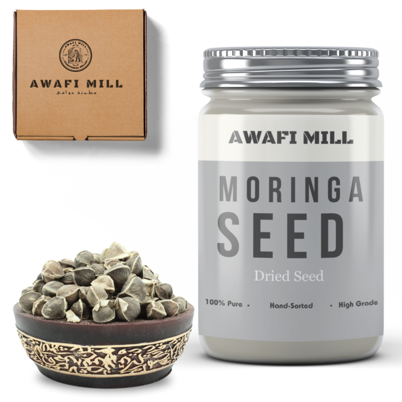 

AWAFI MILL Natural Moringa Seed - Premium Quality - Rich in Nutrients - Superfood for Health and Wellness - Sustainable Sourcing (Bottle of 100 gram /